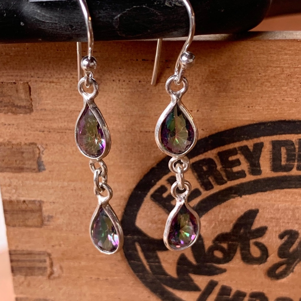 ✨MYSTIC TOPAZ + STERLING  EARRINGS✨ - Picture 5 of 8